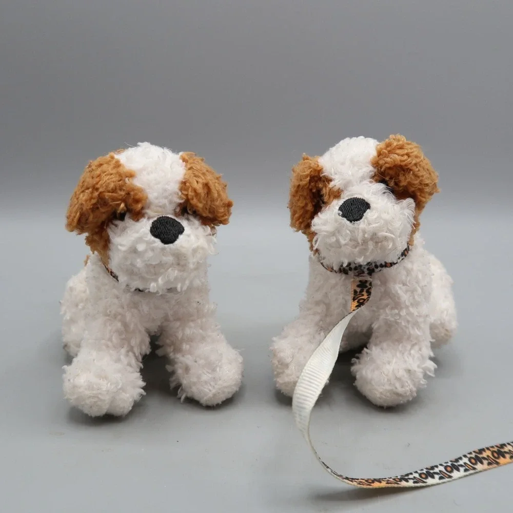 2 Our Generation Puppy Dog Brown White‎ OG Leash Pet Mini Plush 6